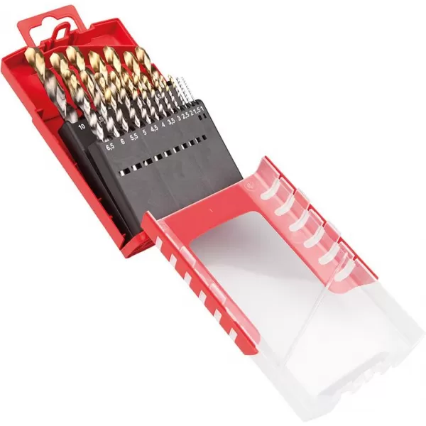 Sada vrtáků do kovu 1-10mm typ A002 v boxu 118G typ N 4xD 19 ks