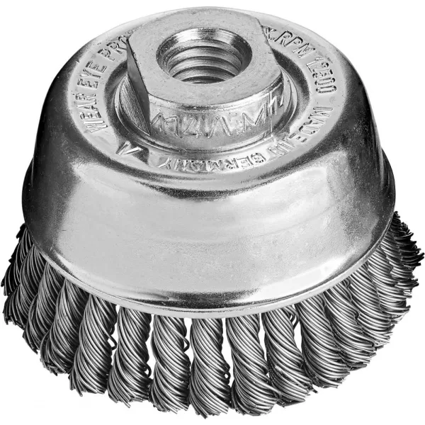 Kartáč hrncový ocelový drát splétaný 65x0,5mm Osazení 30x6mm spl.drát Lessmann