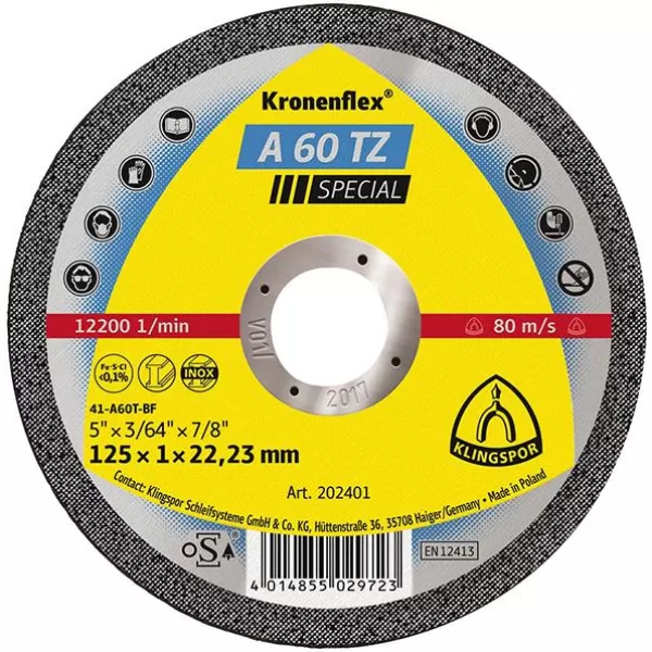 Kotouč řezný rovný A60TZ 115x1mm KLINGSPOR