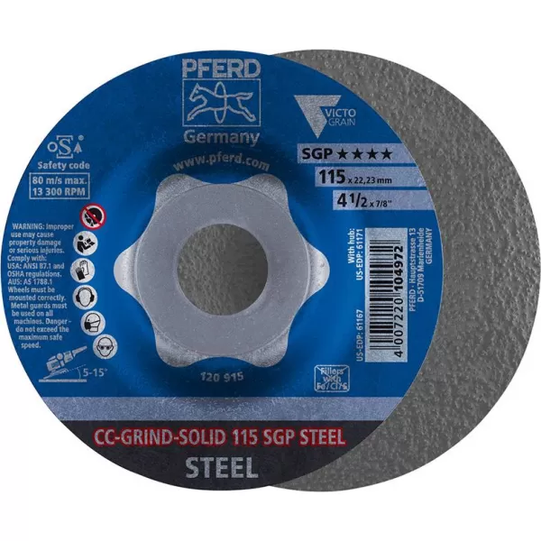 Kotouč brusný CC-GRIND Solid SGP STEEL 115mm PFERD